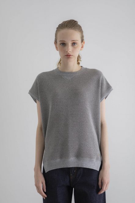 THERMAL SLEEVE LESS-T(KAHKI GREY)-FRONT